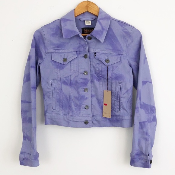 Levis Trucker Purple Tie Dye Jeans 